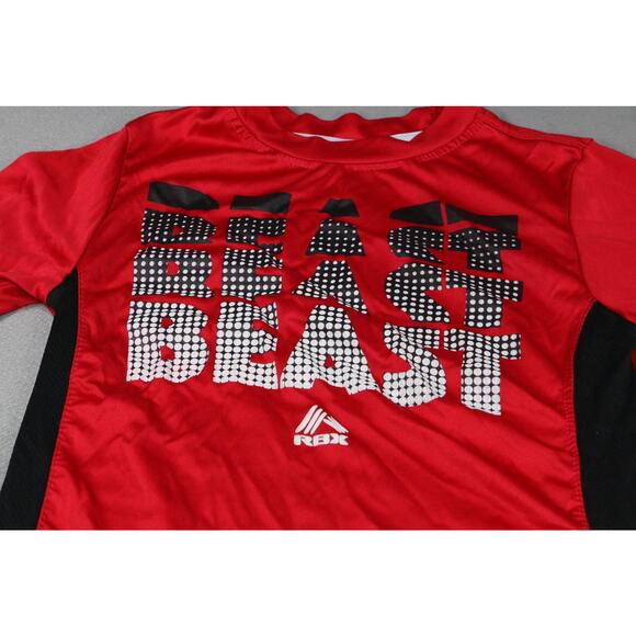 RBX Kids Athletic T-Shirt Red Black “BEAST” Graphic Performance Tee Size 5/6 - Picture 3 of 8